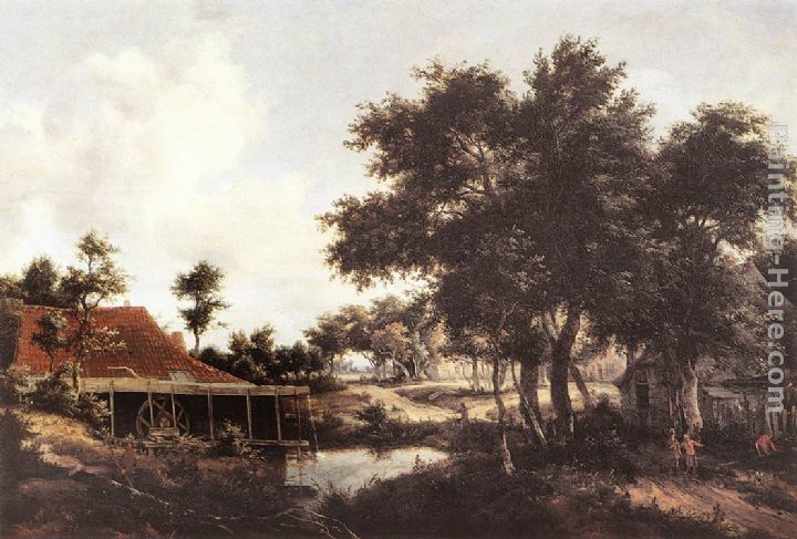 The Water Mill painting - Meindert Hobbema The Water Mill art painting